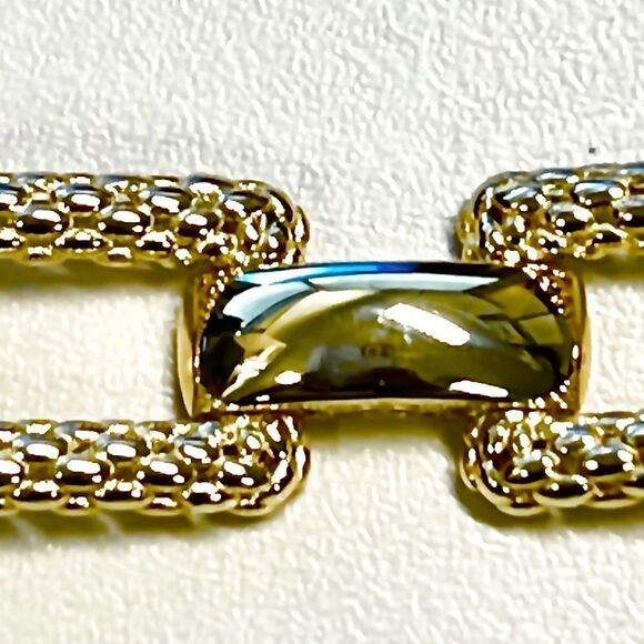 14k Italian gold open link bracelet - Picture 5 of 9
